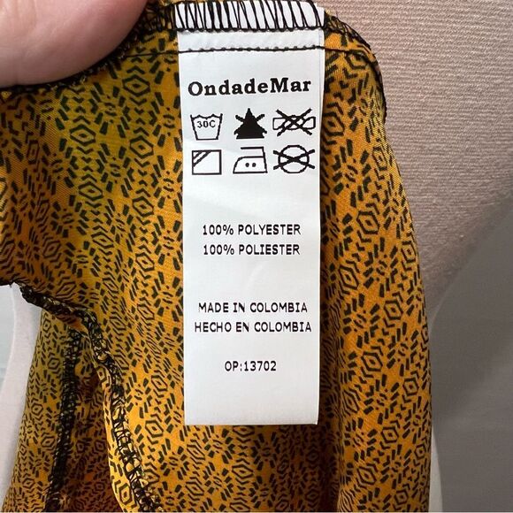 OndadeMar Women's Geo Print Button Decor Flare Tank Size Large Retro - Picture 6 of 7